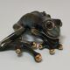 Vintage glazed ceramic tree frog