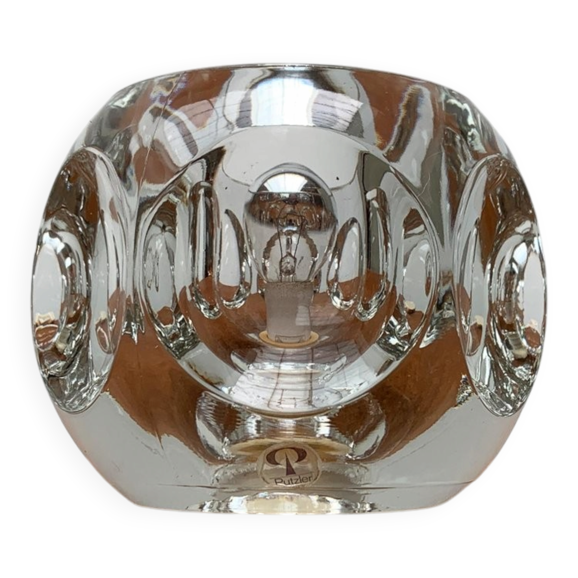 Vintage German glass table lamp by Peill & Putzler.