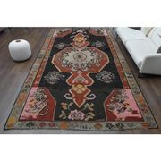 1970s Vintage Turkish Hand-Knotted Wool Cotton Brown Area Rug 234x417