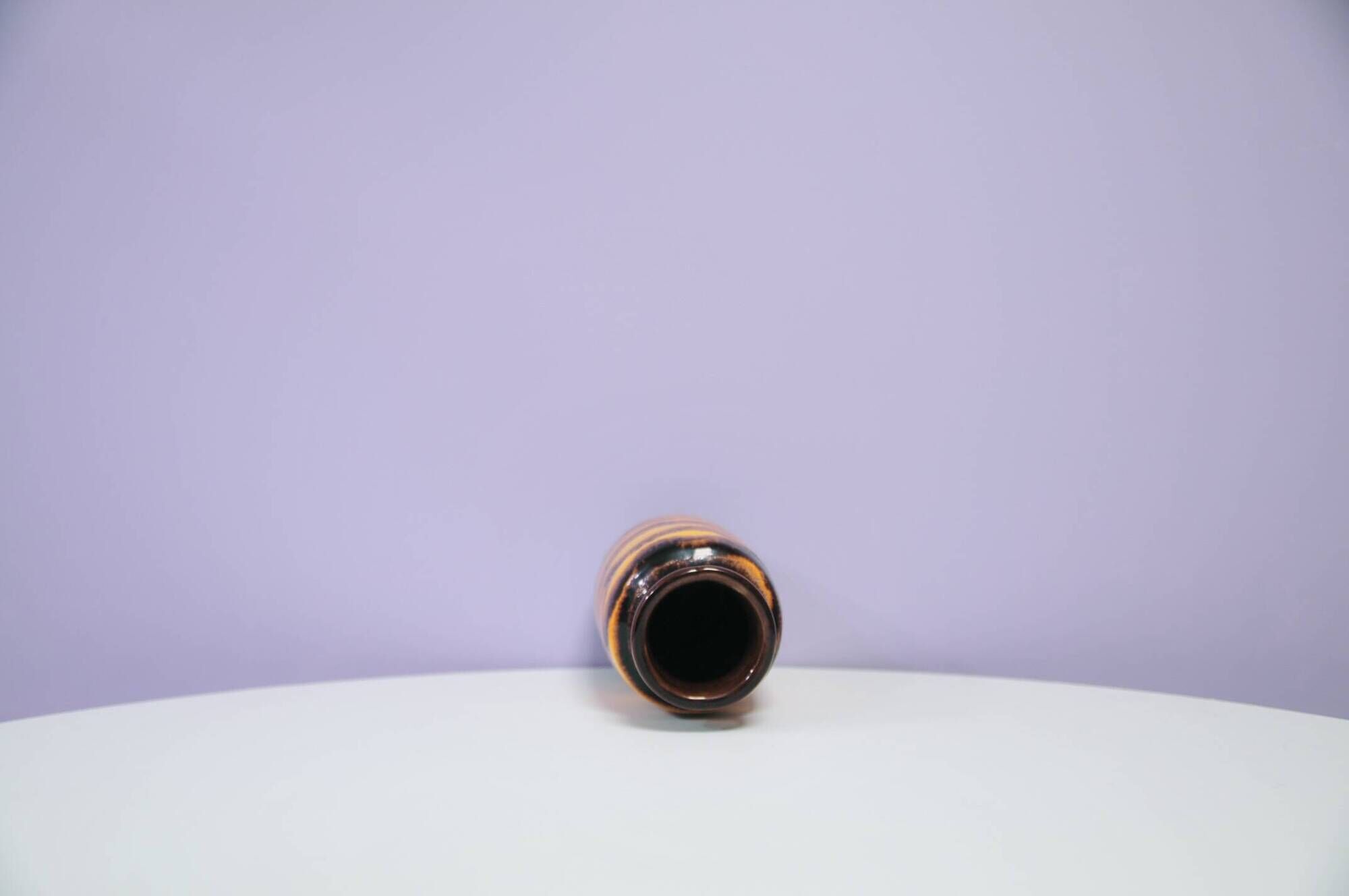 Brown & orange flamed West Germany vase