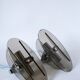 Pair of space age design smoked glass wall lights made in Italy 1970