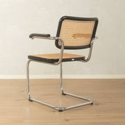 Thonet | Marcel Breuer cantilever chair, Bauhaus era, chrome and Vienna cane, black wood frame