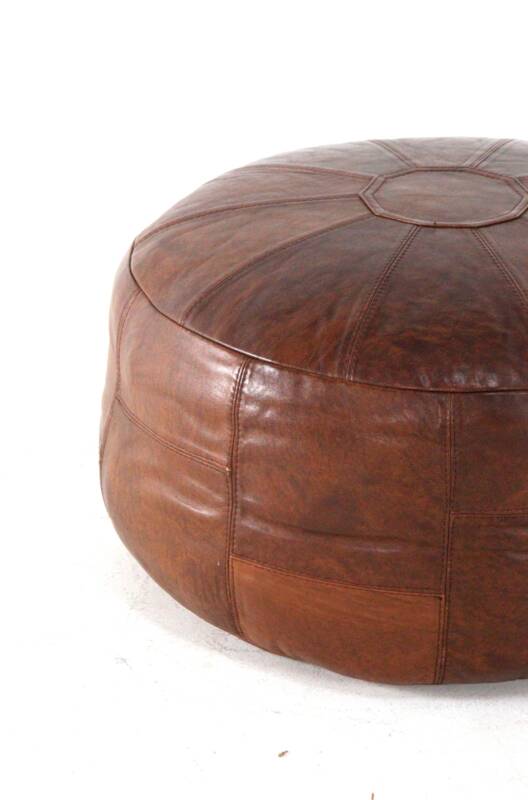 Pouf en cuir Woerdenbach - vintage