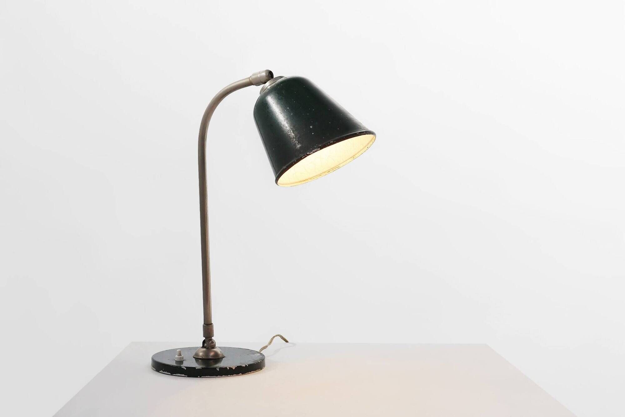 Vintage Industral Metal Desk Lamp, France, 1920s