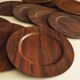 Set of 12 plywood rosewood and teak plates by mossback, Denmark 1960s