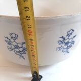 Large soup tureen in Saint Uze earthenware with blue flowers.