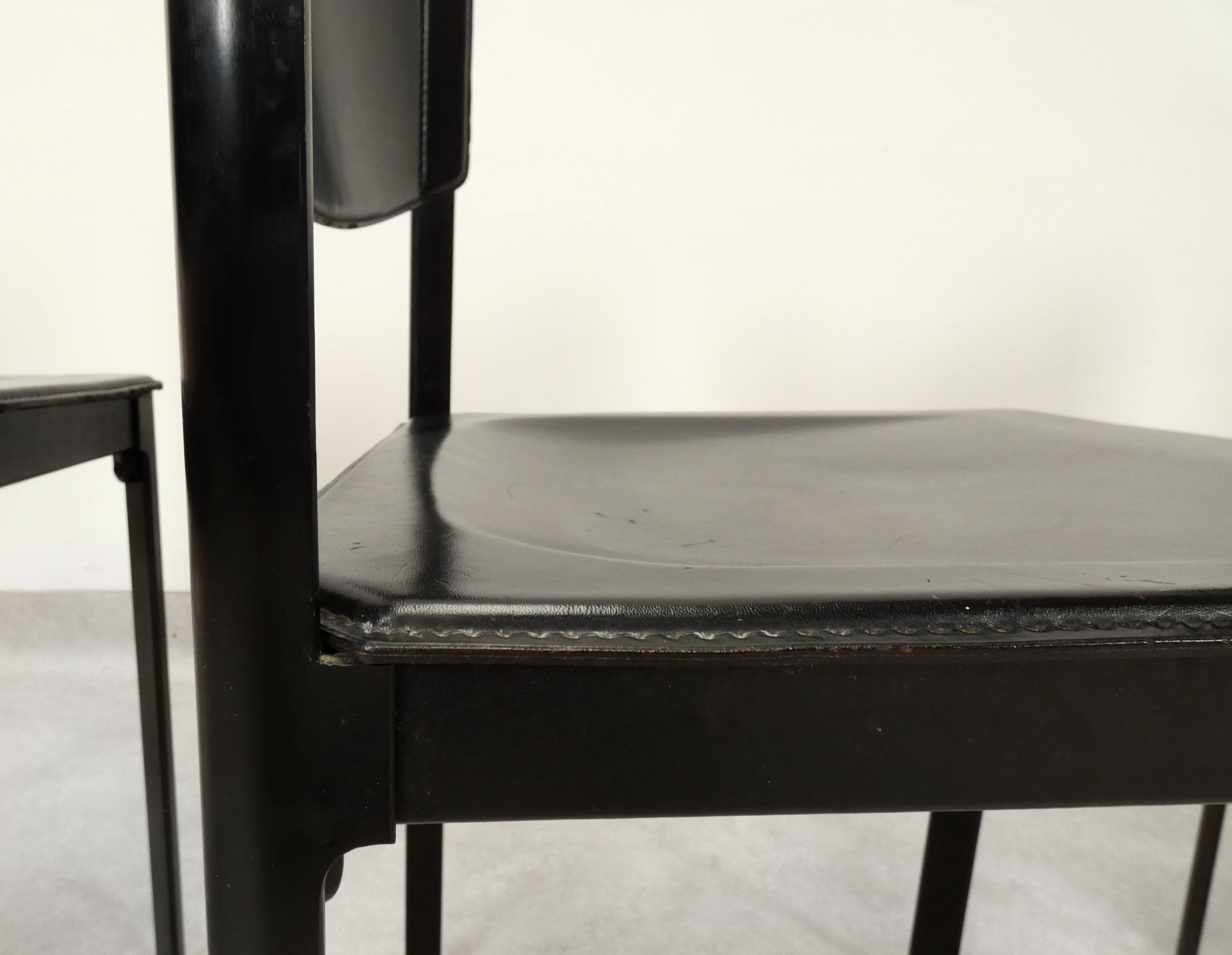 Matteo Grassi black leather dining chairs