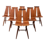 Ensemble de 6 chaises par Risto Halme pour Isku, Finlande, 1960, design scandinave
