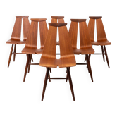 Ensemble de 6 chaises par Risto Halme pour Isku, Finlande, 1960, design scandinave