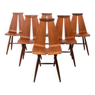 Ensemble de 6 chaises par Risto Halme pour Isku, Finlande, 1960, design scandinave