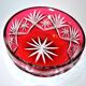 Saint-Louis Massenet cut crystal bowl lined with Raspberry Red OVERLAY