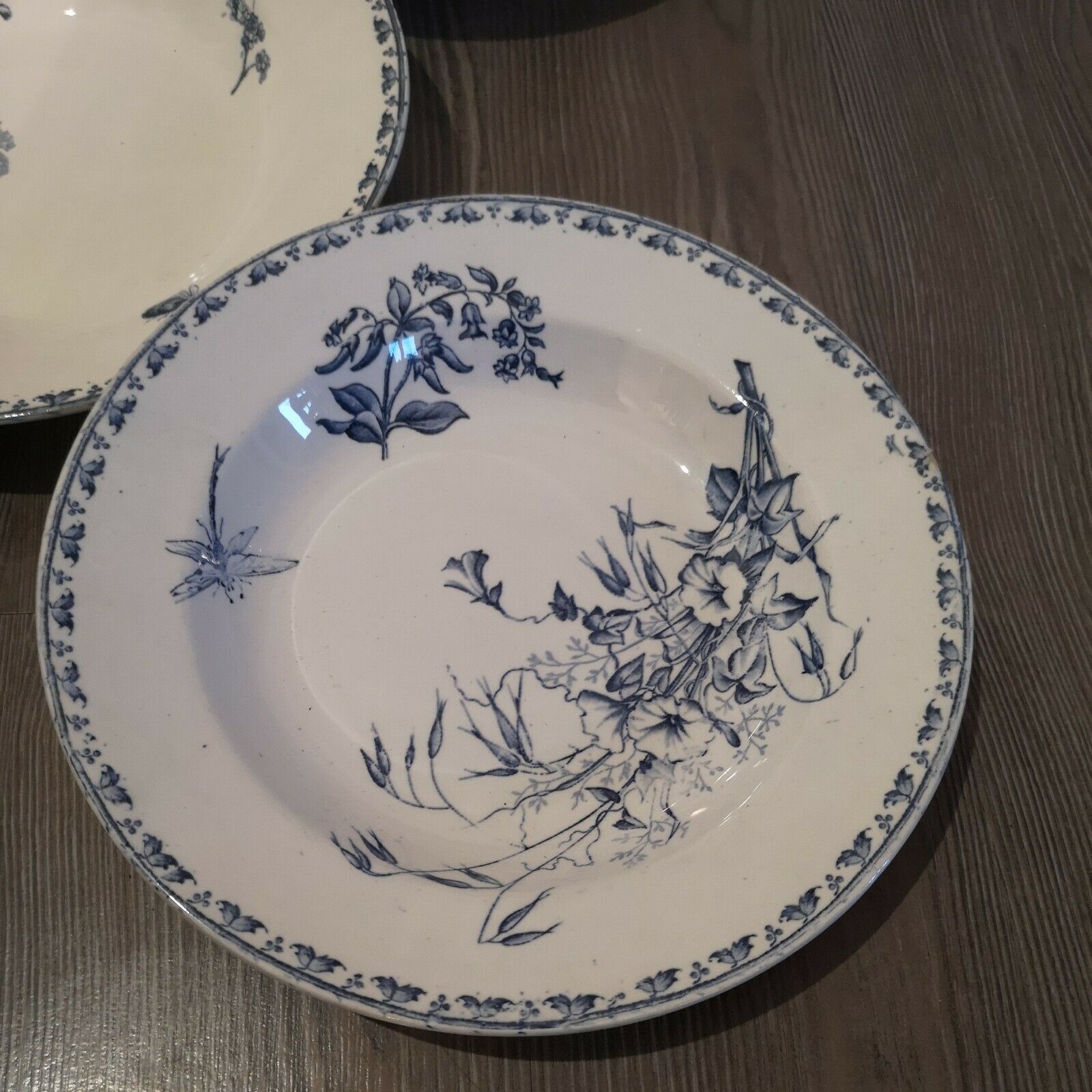 Series 6 hollow plates Sarreguemines model Carmen