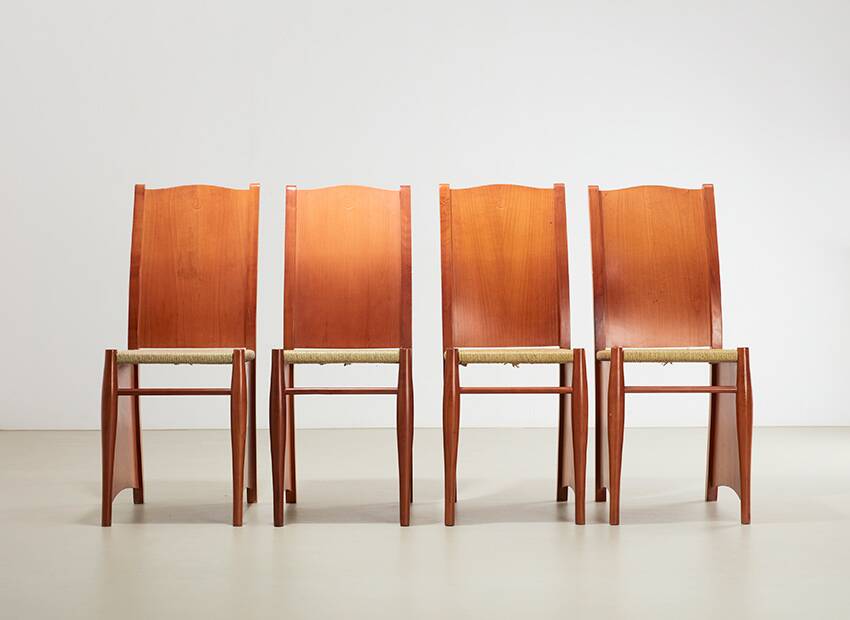 Philippe Starck Set of 4 Bob Dubois Dining Chairs for Driade Aleph Italy 1987