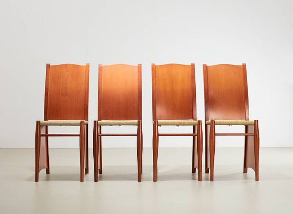 Philippe Starck Ensemble de 4 chaises de salle à manger Bob Dubois pour Driade Aleph Italie 1987
