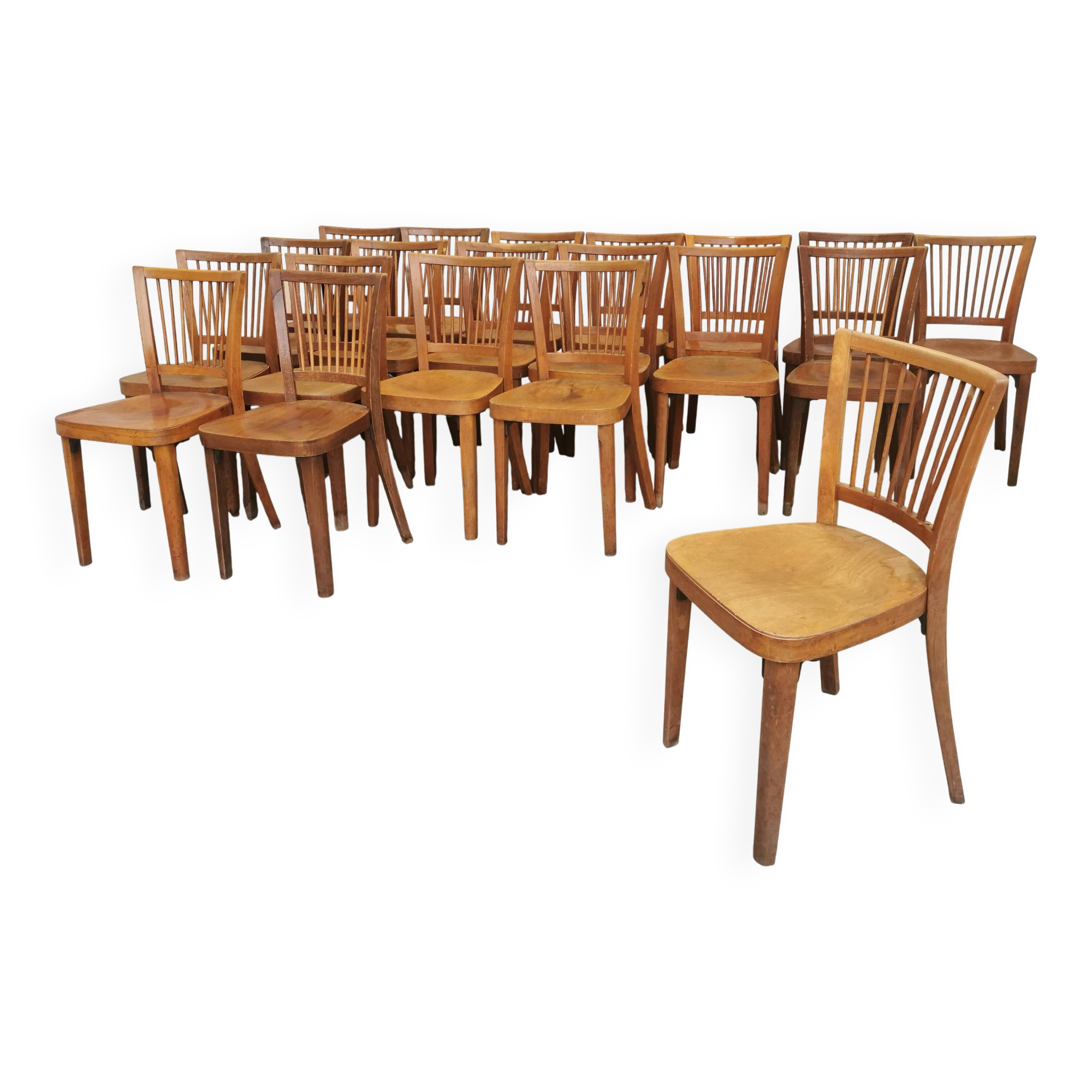 Vintage STOL Kamnik Wooden Dining Chair: 1960s Yugoslavia Bistro Style