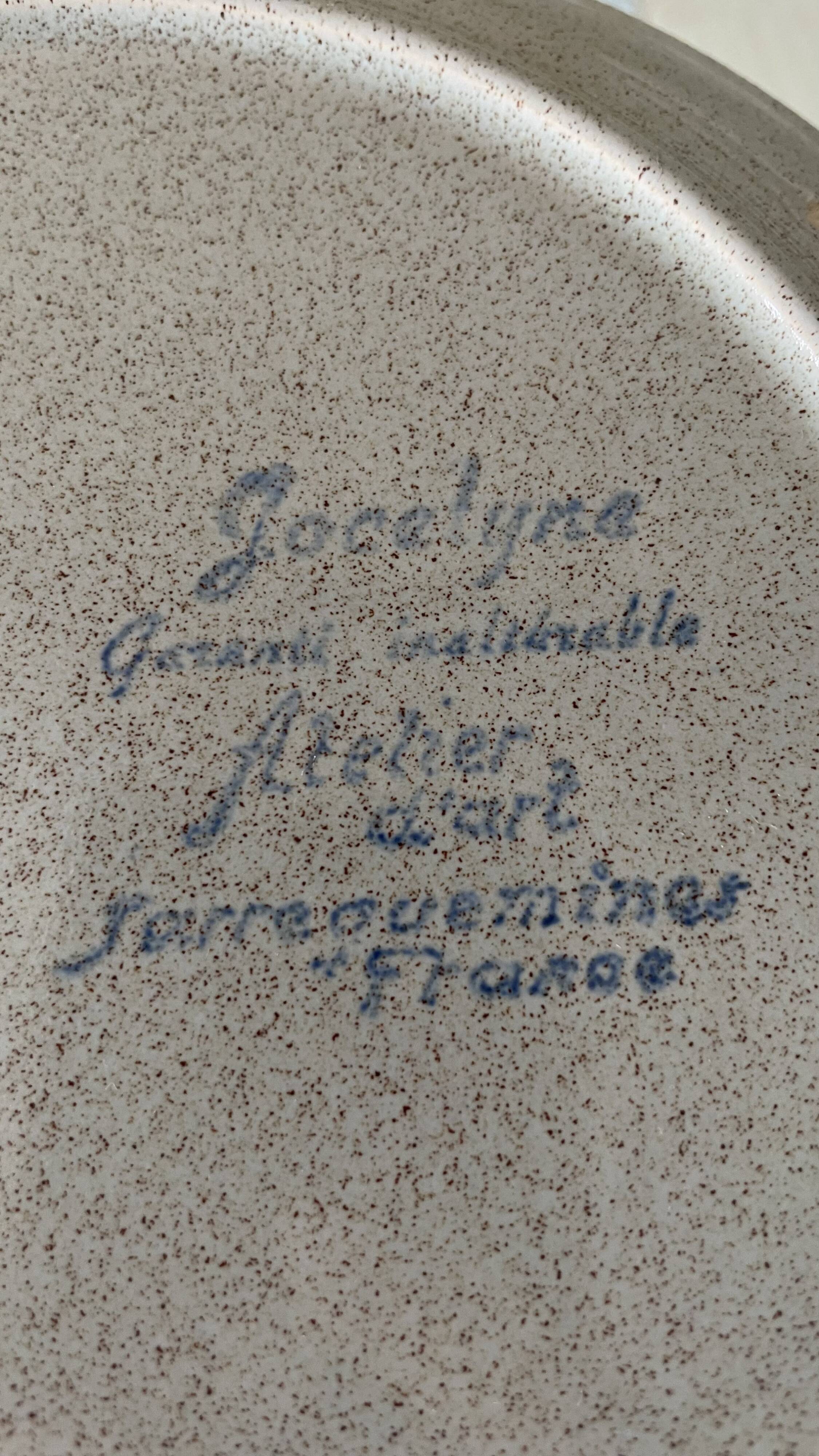 Set of 6 Sarreguemines stoneware dessert plates, Jocelyne pattern