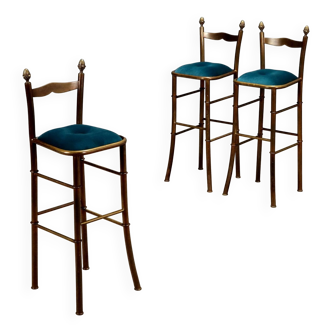 Tabourets en laiton vintage