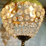 3-light bronze and crystal ceiling light