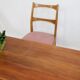 Chaise teck vintage velour rose danemark