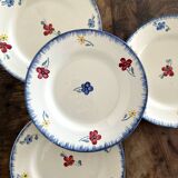 4 assiettes à dessert en faïence « Mary Lou » Digoin Sarreguemines