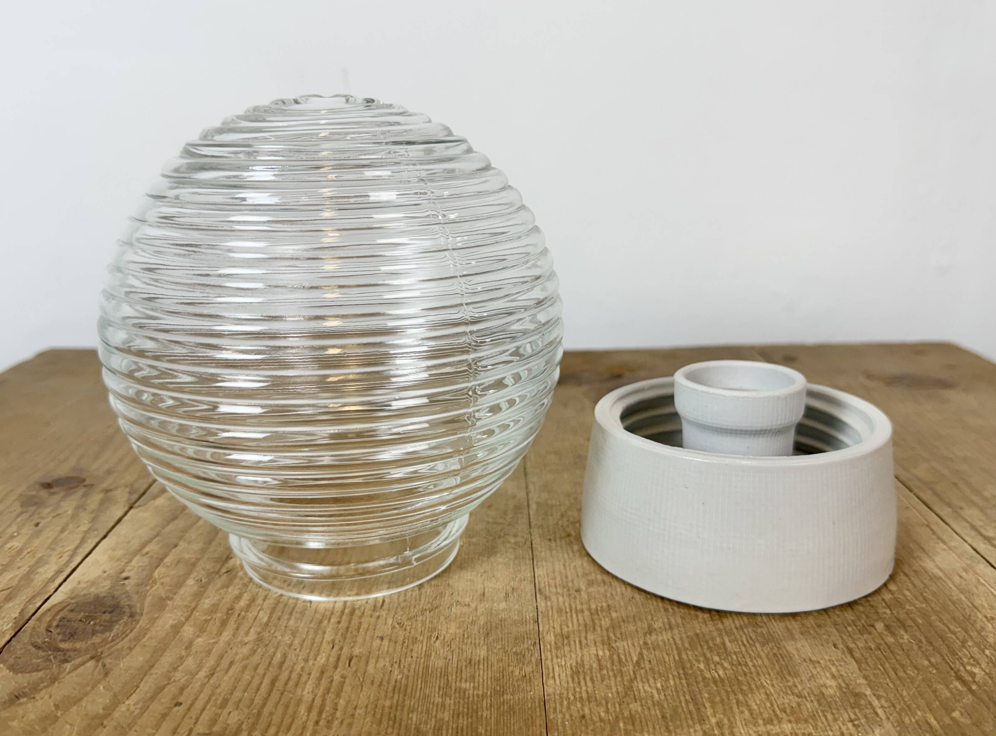 Vintage White Porcelain Ceiling Light, 1970s