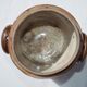Trio of stoneware pots with lids