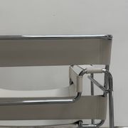 "Wassily" armchair by Marcel Breuer for Gavina in white leather.