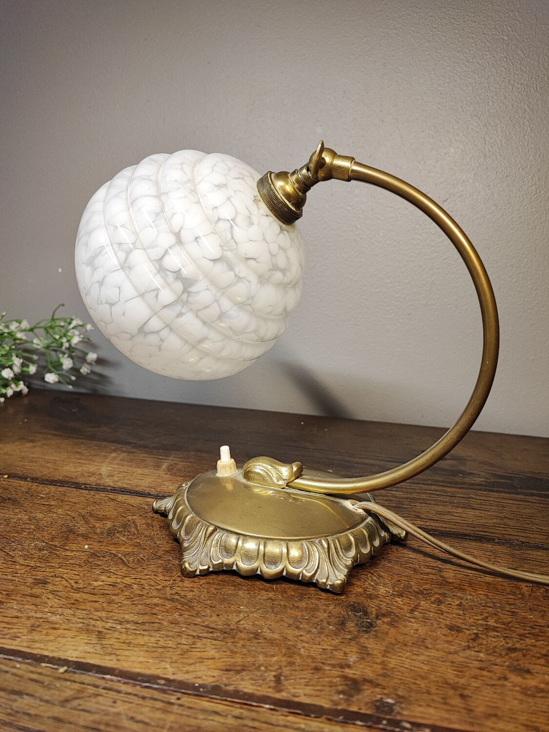 Desk lamp art deco glass Clichy