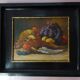Table still life oil on Panel with its wooden frame