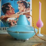 60s diabolo suspension in blue glass