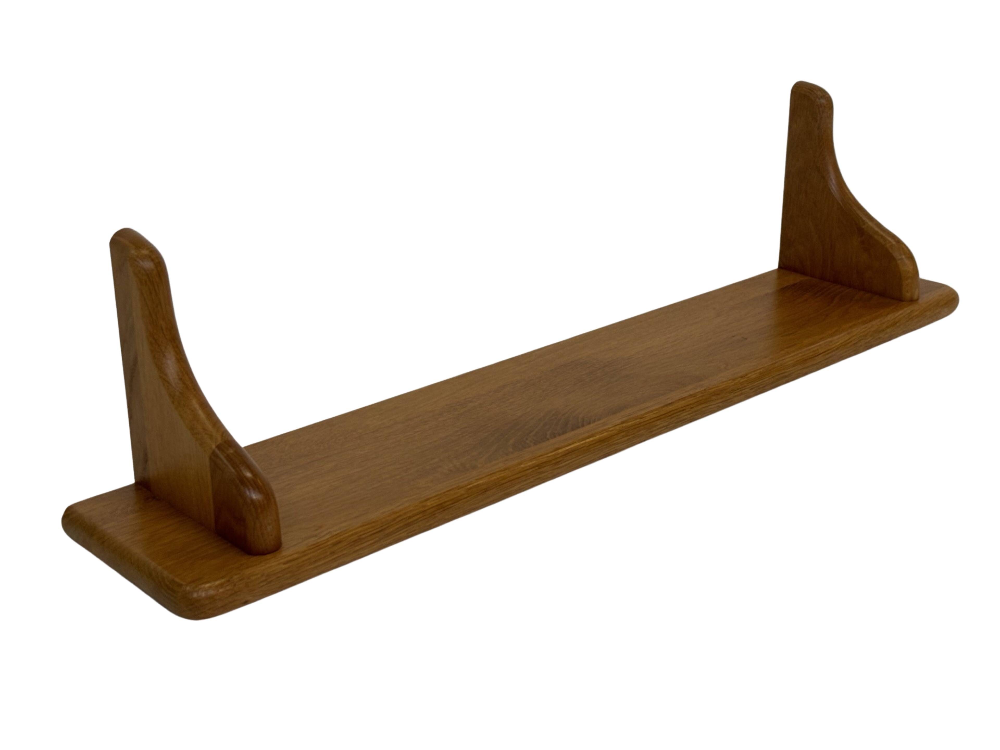 Vintage oak wall rack book shelf 1970s wood minimalist design