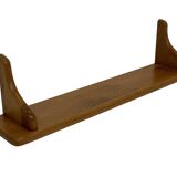 Vintage oak wall rack book shelf 1970s wood minimalist design