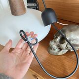 Pendant lamp in teak and opaline glass by Uno and Östen Kristiansson Luxus 50s