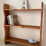 Shelf to stand or hang with 3 vintage wood trays