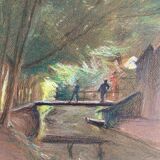 Paintings set of 3 drawings by Ed. Pannetier (1884-1965) Provence Côte d'Azur