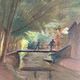 Paintings set of 3 drawings by Ed. Pannetier (1884-1965) Provence Côte d'Azur