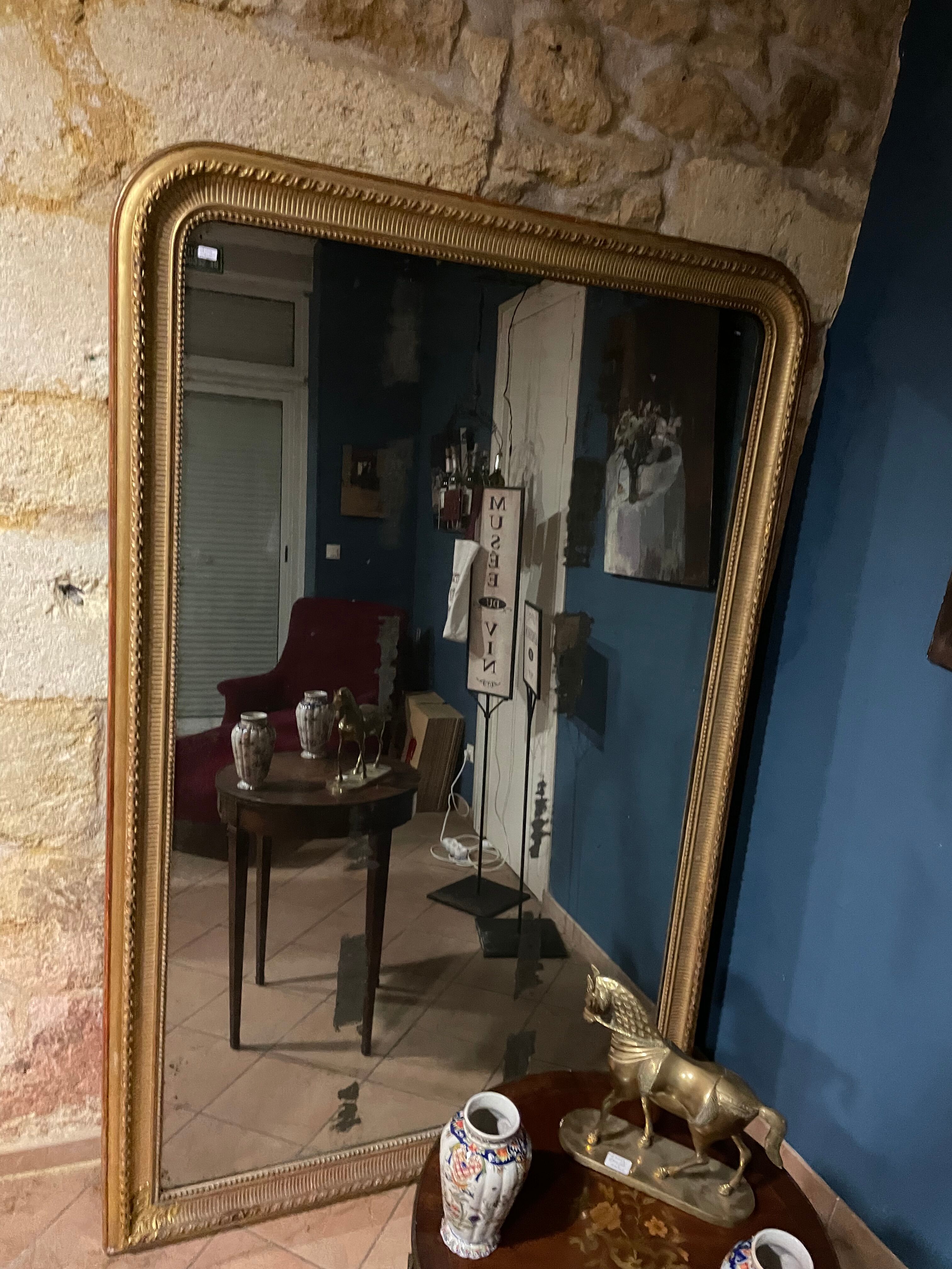 Golden Louis Philippe Mirror with gold leaf 207x140