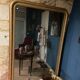 Golden Louis Philippe Mirror with gold leaf 207x140