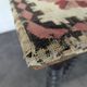 Louis XIII style table in blackened wood and tapestry