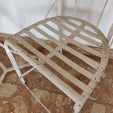 Table and bistro chairs wrought iron terrace