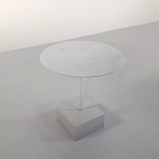 TRAVETINE AND MARBLE SIDE TABLES