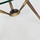 Italian tripod triangle coffee table brass and glass Italy 1950