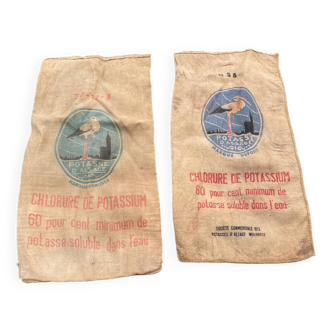 Set of 2 Potasse d'Alsace jute bags