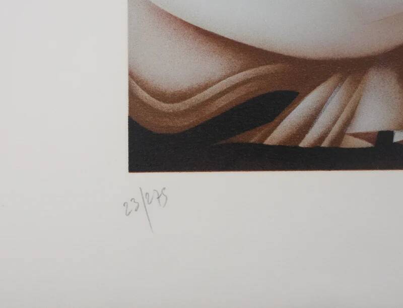Philippe Augé: Women in white dresses, original signed lithograph