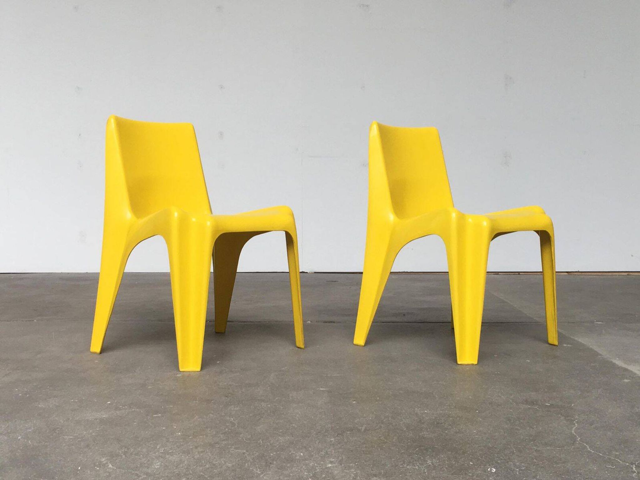 Set of stackable plastic chairs BA 1171 by Helmut Bätzner for Bofinger, 1960s.
