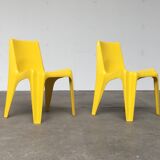 Set of stackable plastic chairs BA 1171 by Helmut Bätzner for Bofinger, 1960s.