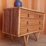 Commode en bambou et rotin