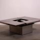 Table basse Belgo en métal brossé chromé