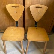 80s Italian chairs, in wood and metal