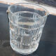 Old Ice Bucket Cut Glass And Metal Chromé